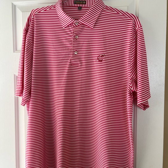 Peter Millar Other - Peter Millar Red and White Polo Shirt Lightweight Striped Design